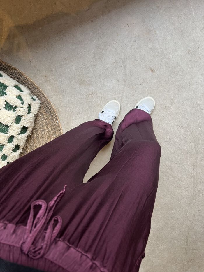 Satin pants burgundy - Afbeelding 3