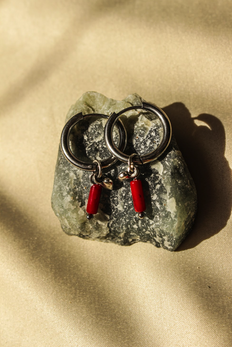 Scarlet drop earrings