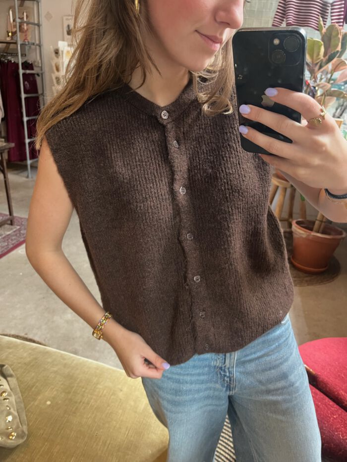 Tess gilet mocca - Afbeelding 2