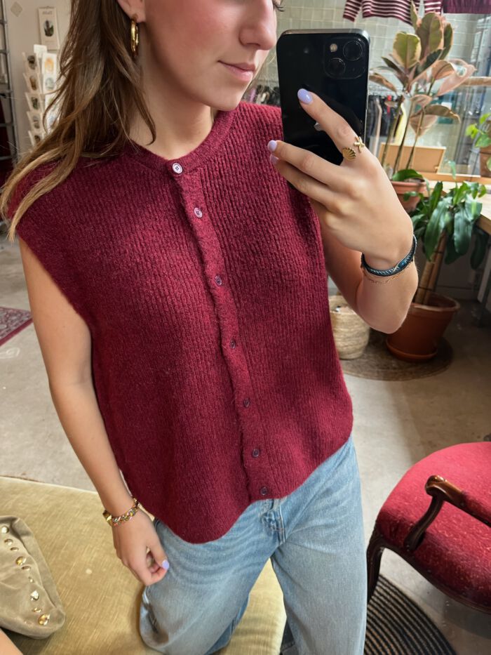 Tess gilet burgundy - Afbeelding 2