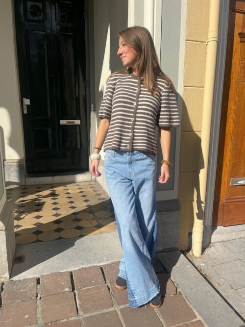 VEST MARISSA BROWN STRIPE