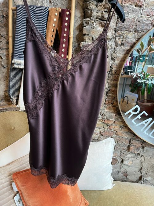 TOP KYARA LACE BROWN