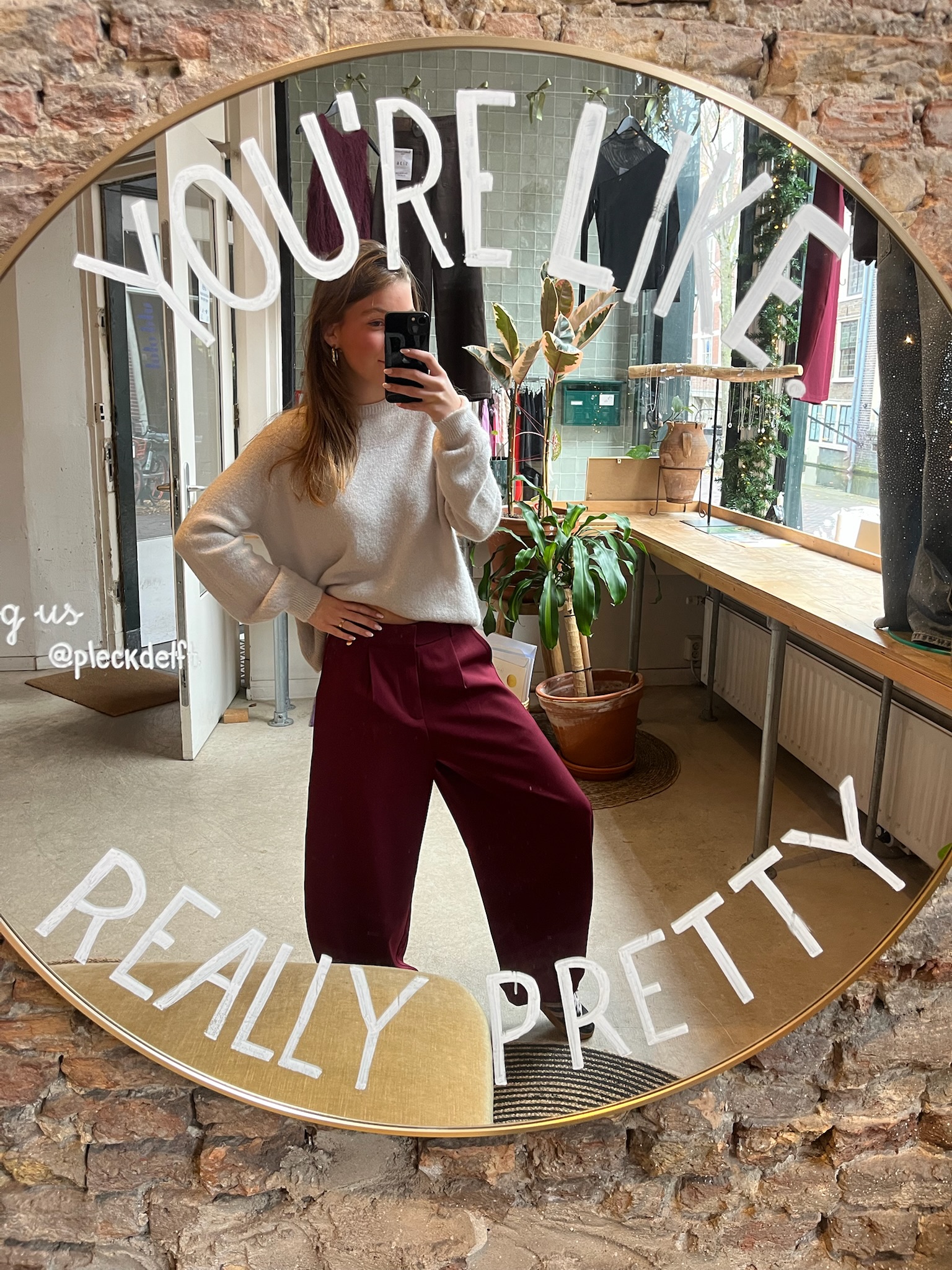 Nina balloon pantalon burgundy