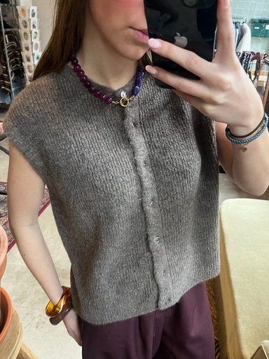 Tess gilet taupe