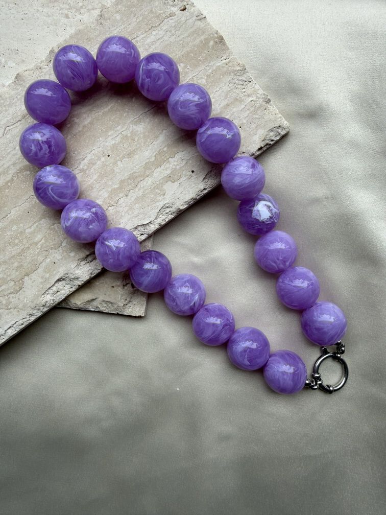 Kralen ketting paars Sky