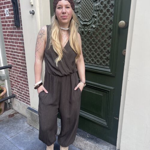 Jumpsuit bruin Ciska