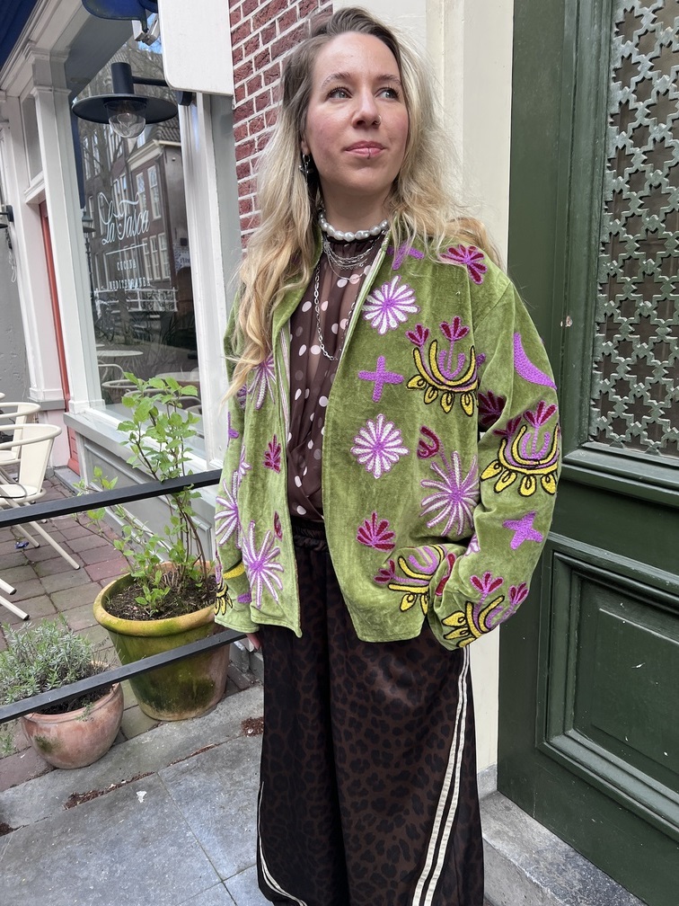 Mariya Groen velvet jasje