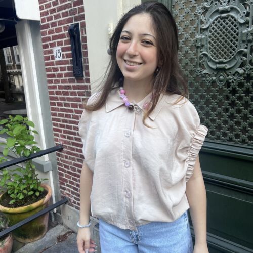 Ruffle top Sam beige