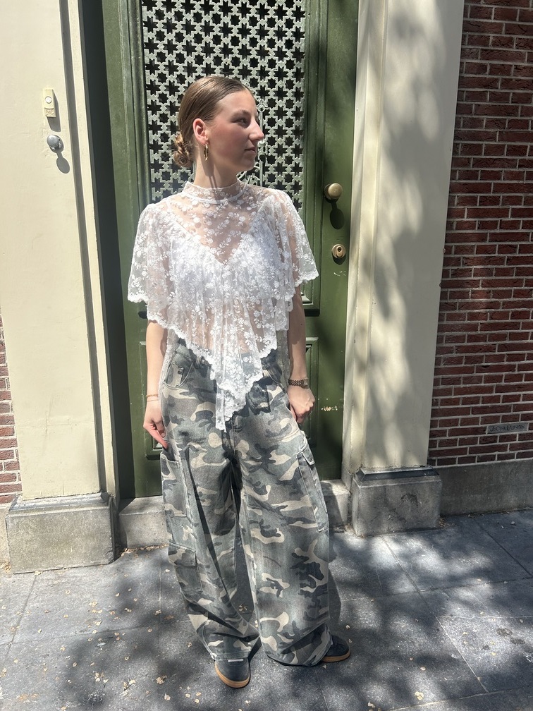 Camo broek wide fit