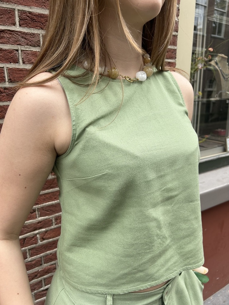 Sage green topje Lena